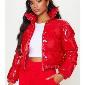 Pretty little thing vinyl puffer jacket